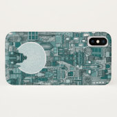 宇宙シティティール(緑がかった色) Case-Mate iPhoneケース (裏面(横))