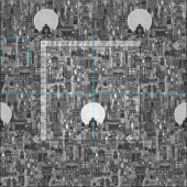 宇宙シティbw ファブリック (タイル)