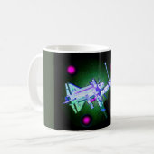 宇宙シャトルと駅 コーヒーマグカップ (正面左)