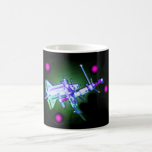 宇宙シャトルと駅 コーヒーマグカップ (中央)