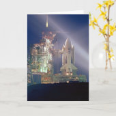 宇宙シャトルのグリーティングカード カード (黄色い花)