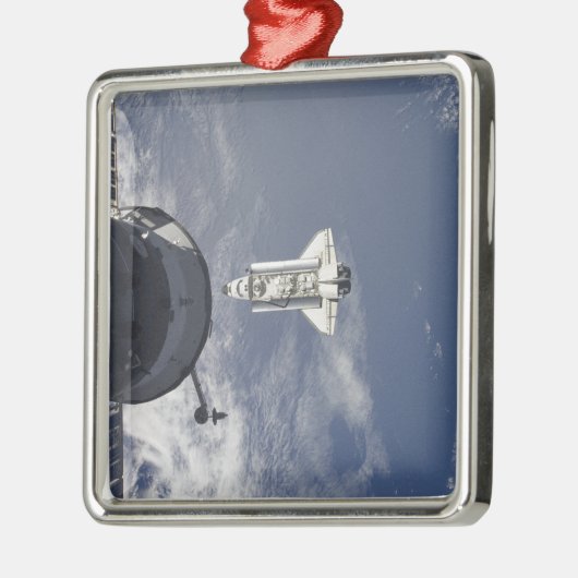宇宙シャトルアトランティスとロシアの宇宙船 メタルオーナメント (左)