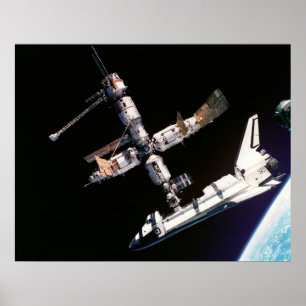 宇宙シャトルアトランティスとISS ポスター