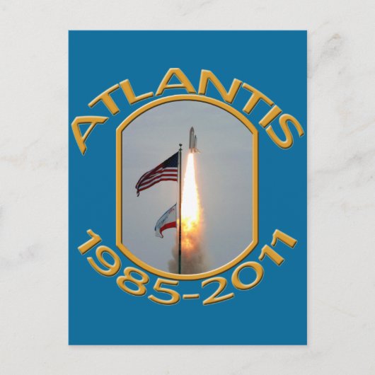 宇宙シャトルアトランティスの最終リフトの写真 ポストカード (正面)