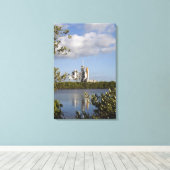 宇宙シャトルアトランティスの準備ができている キャンバスプリント (インサイチュ (ウッドフロア))