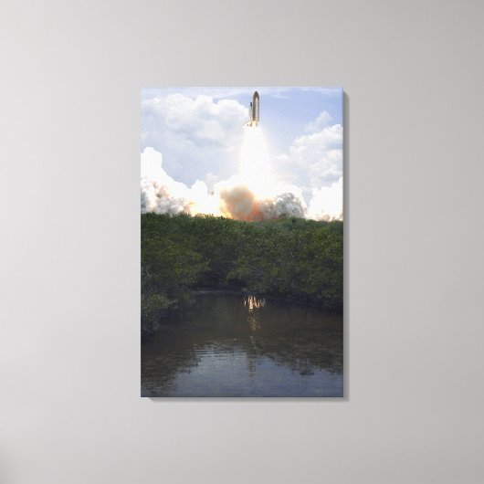 宇宙シャトルアトランティスは14をリフト キャンバスプリント (正面)