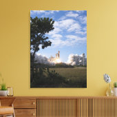 宇宙シャトルアトランティスは18をリフト キャンバスプリント (インサイチュ (リビング))