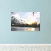 宇宙シャトルアトランティスは22をリフト キャンバスプリント (インサイチュ (ウッドフロア))