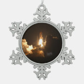 宇宙シャトルアース軌道宇宙船ナイトカンバ スノーフレークピューターオーナメント (正面)