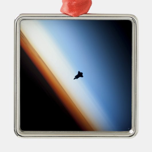 宇宙シャトルエンデバーのシルエット メタルオーナメント (正面)