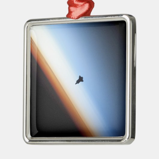 宇宙シャトルエンデバーのシルエット メタルオーナメント (左)