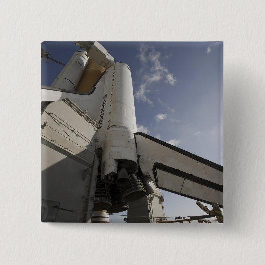 宇宙シャトルエンデバーの打ち上げパッド6 缶バッジ (正面)