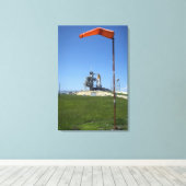 宇宙シャトルエンデバーは風車で囲まれている キャンバスプリント (インサイチュ (ウッドフロア))