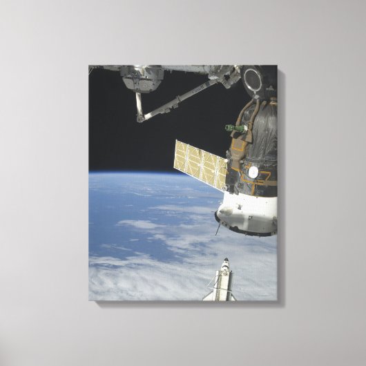 宇宙シャトルエンデバー、ソユーズ宇宙船 キャンバスプリント (正面)