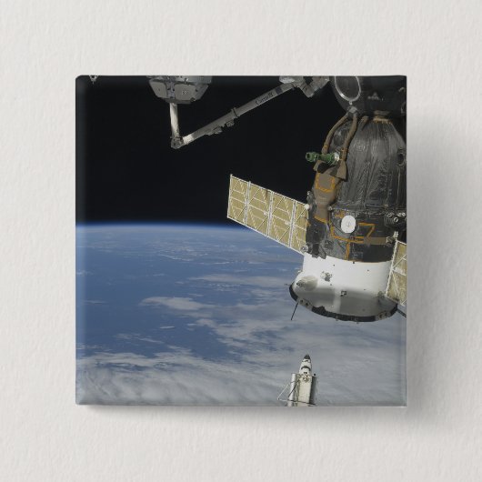 宇宙シャトルエンデバー、ソユーズ宇宙船 缶バッジ (正面)