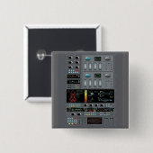 宇宙シャトルコントロールボードボタン 缶バッジ (正面&裏面)