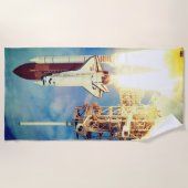 宇宙シャトルディスカバリの打ち上げ ビーチタオル (正面)