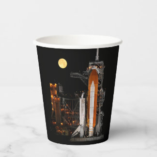 宇宙シャトルディスカバリーと月紙カップ 紙コップ