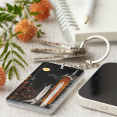 宇宙シャトルディスカバリーと月 キーホルダー (正面右)