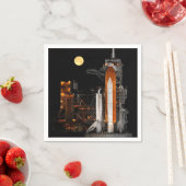 宇宙シャトルディスカバリーと月 スタンダードカクテルナプキン (インサイチュ)