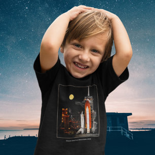 宇宙シャトルディスカバリーと満月2009年 トドラーTシャツ