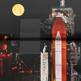 宇宙シャトルディスカバリーと満月2009年 薄葉紙