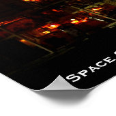 宇宙シャトルディスカバリーと満月、拡大 ポスター (角)