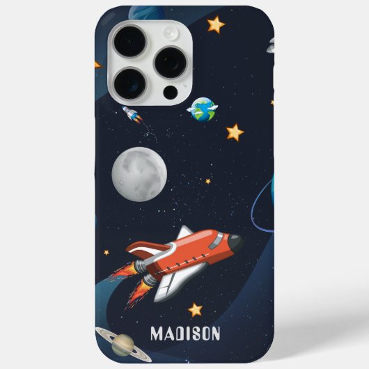 宇宙シャトルトラベルムーンスターパーソナライズされたズ Case-Mate iPhoneケース (裏面)
