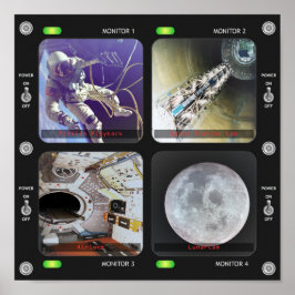 宇宙シャトルモニターパネル ポスター