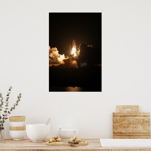 宇宙シャトル地球軌道宇宙飛行機夜 ポスター (キッチン)