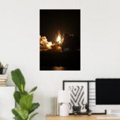 宇宙シャトル地球軌道宇宙飛行機夜 ポスター (ホームオフィス)