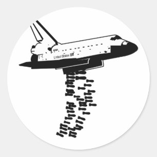 宇宙シャトル爆撃機ステッカー ラウンドシール