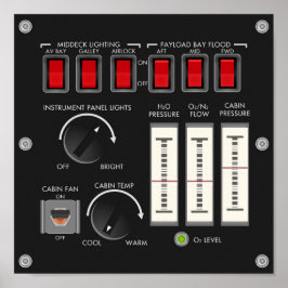 宇宙シャトル環境制御照明パネル ポスター