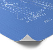 宇宙シャトル1977特許技術 – 青写真 ポスター (角)