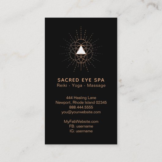 *~*宇宙シャーマン聖なる幾何学神秘的錬金術 名刺 (裏面)