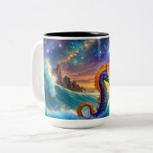 宇宙シーホースデザインバイリッチアメンギル ツートーンマグカップ (正面左)