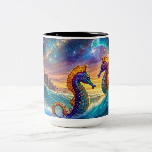 宇宙シーホースデザインバイリッチアメンギル ツートーンマグカップ (中央)