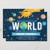 宇宙シ太陽のステム誕生日パーティーの招待 招待状 (正面/裏面)