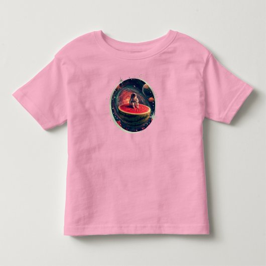 宇宙スイカ宇宙飛行士 トドラーTシャツ (正面)