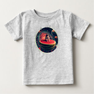 宇宙スイカ宇宙飛行士 ベビーTシャツ