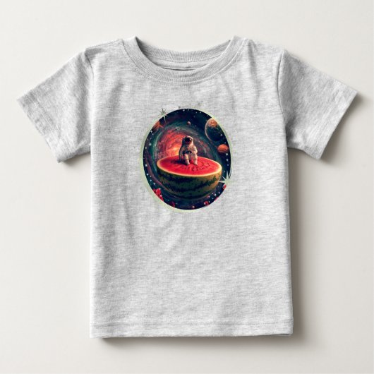 宇宙スイカ宇宙飛行士 ベビーTシャツ (正面)