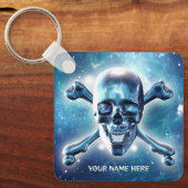 宇宙スカル。カスタマイズ キーホルダー (正面)