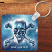 宇宙スカル。カスタマイズ キーホルダー (裏面)