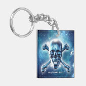 宇宙スカル。カスタマイズ キーホルダー (正面左)