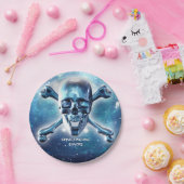 宇宙スカル。カスタマイズ ペーパープレート (パーティー)