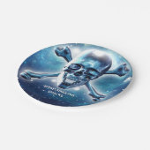 宇宙スカル。カスタマイズ ペーパープレート (アングル)