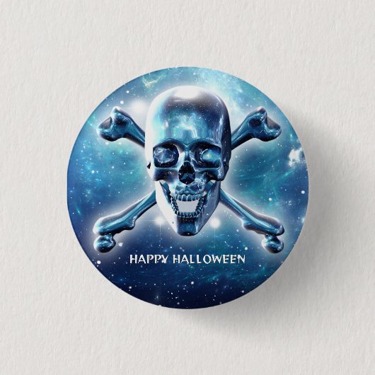 宇宙スカル。カスタマイズ 缶バッジ (正面)