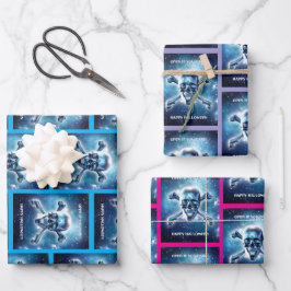 宇宙スカル。ラッピングペーパーシートセット ラッピングペーパーシート