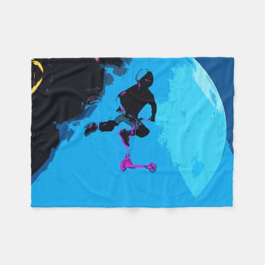 宇宙スクーター – スタントスクーターボーフリース毛布 フリースブランケット (正面(横))