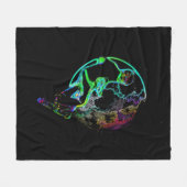 宇宙スクー飛んでいるト – スクーター フリースブランケット (正面(横))